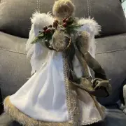 NWT Ashland Porcelain Angel With Goose Feather Wings 16”