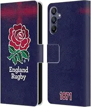 Head Case Designs Officially Licensed England Rugby Union Alternate Kit 2016/17 The Rose Leather Book Wallet Case Cover Compatible with Samsung Galaxy A15