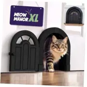 Cat Door Interior Door - Meow Manor Extra Large Pet Door, 10.25 x 11 No Black