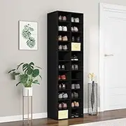 Shoe Cabinet Black 54x34x183 cm Engineered Wood Shoe Storage