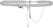 [HAMKVBPR] Choker Necklace Simple Punk Goth Choker Chain With Diamonds Adjustable Punk Necklace