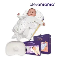 在飛比找momo購物網優惠-【ClevaMama】嬰兒靠墊-三角形+ 防扁頭新生兒枕 0