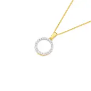 Alora 10ct Gold 1/4 Carat Tw Lab Grown Diamond Circle Pendant