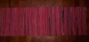13 x 36 In Country Table Runner in Red and Black, Sturbridge, Hand Woven Cotton