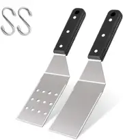 Griddle Metal Spatula Set of 2, Food Grade Griddle Accessories - Stainless Steel