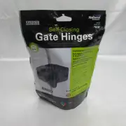 Self-Closing Gate Hinges (2) National Hardware N346-207 Black Polymer Stainless