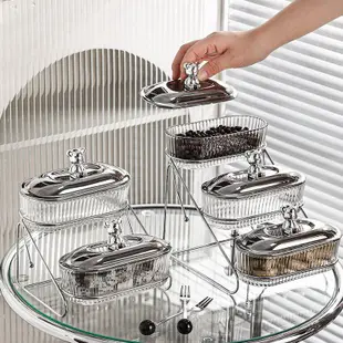 熱賣 輕奢三層水晶玻璃水果盤家用客廳茶幾創意果盤精致多層零食糖果盒