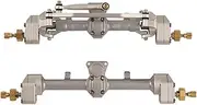 1/10 Front and Rear Axle Set for SCX24 1/24 Axial RC Crawler Upgrades Parts Metal Fr&on&t and Rear Portal Axle Set Upgrade Parts RC Car Accessories(Silver)