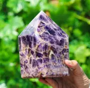 175mm Superb Blue Amethyst Crystal Quartz Chakra Healing Reiki Stone Point Tower