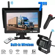 Wireless 7" Monitor 12-24V HD Backup Camera Night Vision Waterproof Caravan RV