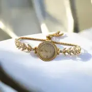 Women's Gold Bracelet Watch Stainless Steel Watch Ladies Quartz Watch Minimalist