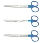 3 Premium Dressing Dissecting/Operating Scissors Blue 5.5" Straight Sharp/Blunt
