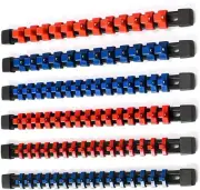 6PC ABS Socket Organizer,1/2 inch, 3/8 inch, and 1/4 inch Drive Socket Rail Hold