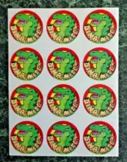 Vintage 80s TREND Scratch & Sniff Stinky Sticker Sheet DINA-MITE Lime Scent RARE