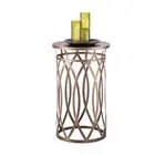 Round Iron Side Table with Cross Legs in Brass Finish