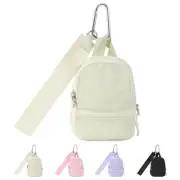 Mini Backpack Keychain Wristlet Wallet,Cute Coin Purse With 3 RFID Small Beige