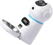 Garneck 1 Set Automatic Pet Food Dispenser with Recording Feature for Cats and Dogs USB Powered Timed Feeding for Home Pet Shop Use