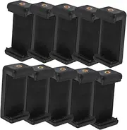 KALLORY 10pcs Phone Tripod Mount Lightweight Smartphone Holder for Vlogging Live Streaming Secure Grip Phone Clamp for Tripod Selfie Stick Without Holes