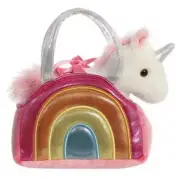 Over The Rainbow Plush Unicorn In Purse 7'' Pink/Multi