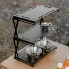 3 Tier Portable BBQ Rack Aluminum Alloy Outdoor Folding Table for Camp Picnic