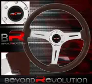 350mm Dark Wood Grain Silver Streak Design Steering Wheel God Snow Button Horn (for: Volkswagen)