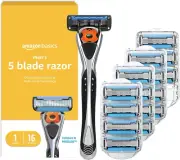 Amazon Basics 5-Blade Motionsphere Razor for Men with Dual Lubrication and Preci