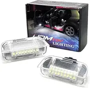 iJDMTOY Xenon White Full LED Side Door Courtesy Lamps Compatible With Volkswagen EOS Golf GTI Jetta Passat CC etc, OEM Replacement, By 18-SMD Xenon White LED Lights & CAN-bus Error Free