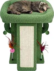 ROYPET Cat Tree Tower with Cat Scratching Post for Indoor Cats, Activity Centre Climbing Tree with Scratching Board and Playful Toy Balls, Cat Play Towers&Trees, Green