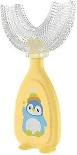 Children U Shaped Toothbrush Soft Silicone Brush Head 360° Oral Teeth Cleaning, Fun Cartoon Design