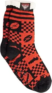 Essendon Bombers AFL Footy Sherpa Fleece Winter Warm Socks