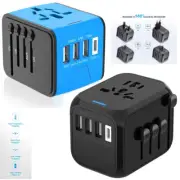 Charger 3.4A US Converter 3USB UK AU 5A Travel Adapter Universal Plug Type-C EU