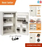 Secure 40-Key Storage Lock Box with Combination Lock - Wall-Mountable Organizer