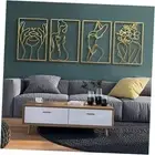 4 Pack Gold Wall Art Décor, Minimalist M Size 17 x 11.8'' Gold Classic Style