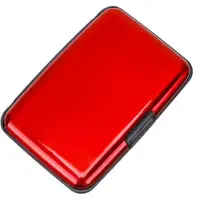 在飛比找ETMall東森購物網優惠-Love 21 2023時尚男女鋁製錢包紅色信用卡夾名片夾