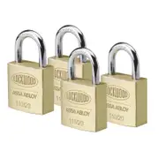 Lockwood 20mm Solid Brass 110 Series Padlocks - 4 Pack