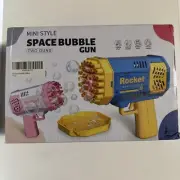 Rocket Mini 40-hole Space Bubble Blower Electric Bubble Blowing - 2 Items - New