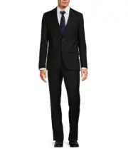 Ted Baker London No Ordinary Joe Model--Jake CT Wool Suit, Black -46REG 40W