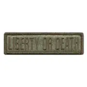 VELCRO® BRAND Fastener Morale HOOK PATCH Liberty or Death ATACS 3.75x1"