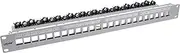 InLine® Patch Panel 24-Way, Keystone Blank Panel 19 Inch, 1U, Light Grey RAL7035