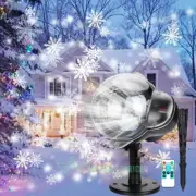 Christmas Snowflake Projector 360° Moving Snowfall Laser Light Outdoor Landscape