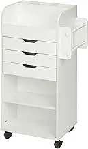Honey-Can-Do CRT-06346 Rolling Craft Storage Cart with 3-Drawers, White, 19.13" x 33.62"