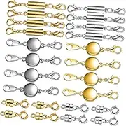 24 Pcs Magnetic Necklace Buckle Necklace Clasp Clasp Jewelry Making Kit Chains Bracelet Extender Silver Chain Buckle Jewelry Silver Charm Bracelet Magnetic Connector Metal