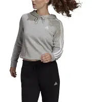 Adidas Women's Essentials 3-Stripes Cropped Hoodie, Color Options
