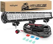 Nilight - ZH405 LED Light Bar 25Inch 162W Spot Flood Combo Led Off Road Lights with Wiring Harness Kit