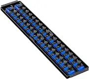 Ernst Manufacturing Socket Boss 2-Rail 1/2-Inch-Drive Socket Organizer, 19-Inch, Blue