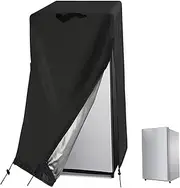Fridge Cover, Refrigerator Cover, Fridge Wrap, 210D Waterproof&Dustproof for Protecting Upright Freezers/Beverage Refrigerator for Cold Rooms, Black, 23"W x 23"D x 56"H, , outd
