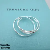 在飛比找ETMall東森購物網優惠-【海洋盒子】質感三環設計925純銀戒指