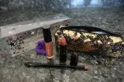MAC starlit lip bag in neutral lip pencil matte lipstick & lip glass new in box