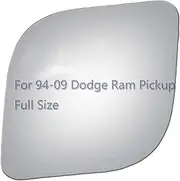 JZSUPER Upper Towing Mirror Glass fit for 1994-2009 Dodge Ram 1500 2500 3500 4000 4500 5500 700 Van Pickup Truck, Passenger Right Side RH or Driver Left Side LH Replacement Convex Glass