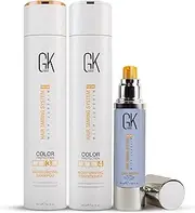 GK HAIR Global Keratin Moisturizing Shampoo and Conditioner Sets (10.1 Oz/300ml) with Leave In Cashmere Smoothing Styling Cream (1.69 Fl Oz/50ml) for Color Treated Dry Damaged Frizzy Hair